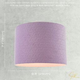 Rackhams Modern Lilac Velvet Fabric Drum Lampshade with Inner Cotton Lining - thumbnail 6