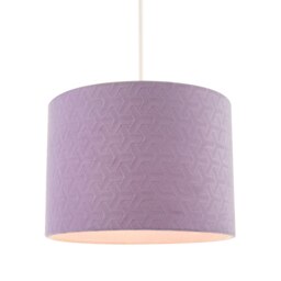Rackhams Modern Lilac Velvet Fabric Drum Lampshade with Inner Cotton Lining - thumbnail 2