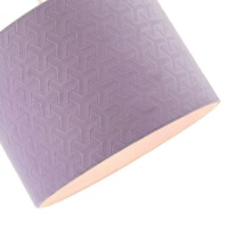 Rackhams Modern Lilac Velvet Fabric Drum Lampshade with Inner Cotton Lining - thumbnail 3