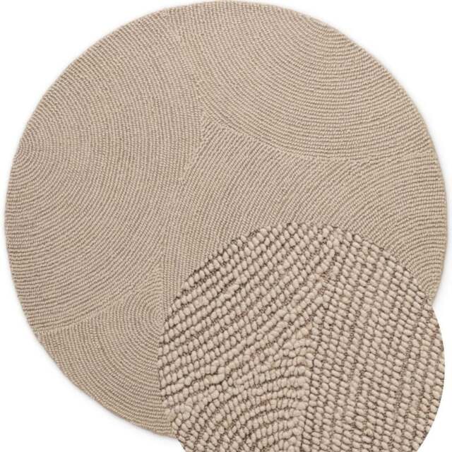 Rackhams Eleni Wool Rug – Natural Beige Colour - Ø 120 cm - image 1