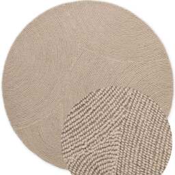 Rackhams Eleni Wool Rug – Natural Beige Colour - Ø 120 cm