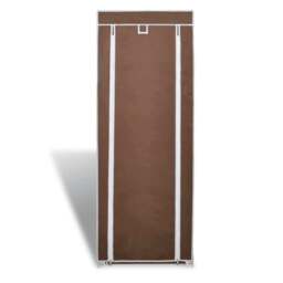 Rackhams Fabric Shoe Cabinet with Cover 162 x 57 x 29 cm Brown - thumbnail 2