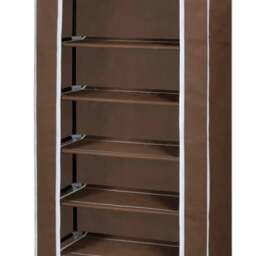 Rackhams Fabric Shoe Cabinet with Cover 162 x 57 x 29 cm Brown - thumbnail 6