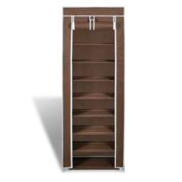 Rackhams Fabric Shoe Cabinet with Cover 162 x 57 x 29 cm Brown - thumbnail 4