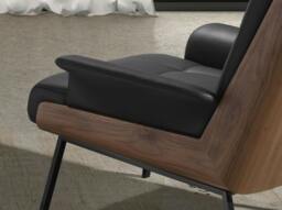 Rackhams Black and Walnut Leatherette Armchair 5140 - Modern - Yes - No - thumbnail 5