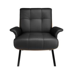 Rackhams Black and Walnut Leatherette Armchair 5140 - Modern - Yes - No - thumbnail 2