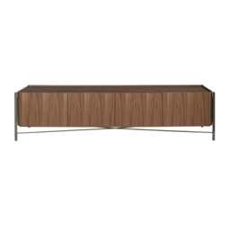 Rackhams TV stand walnut and dark steel 3240 - thumbnail 2