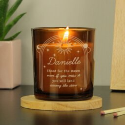 Rackhams Personalised Celestial Amber Glass Candle - thumbnail 2