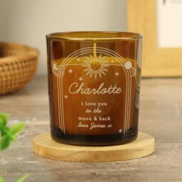 Rackhams Personalised Celestial Amber Glass Candle - thumbnail 4
