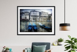 Rackhams Venice in Blue - Framed Print 30 x 20 inch