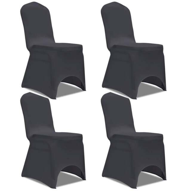 Rackhams Stretch Chair Cover 4 pcs Anthracite - image 1