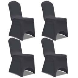 Rackhams Stretch Chair Cover 4 pcs Anthracite - thumbnail 1