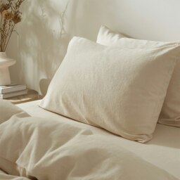 Rackhams Touch of Linen Pillowcase Pair - One Size - Honeydew - thumbnail 3