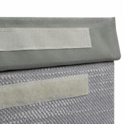 Rackhams Serena Foldable Fabric Laundry Hamper with Lid for Bedroom and Bathroom Use, Light Grey - thumbnail 6