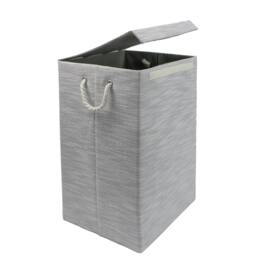 Rackhams Serena Foldable Fabric Laundry Hamper with Lid for Bedroom and Bathroom Use, Light Grey - thumbnail 3