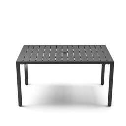 Rackhams 150cm Wood Effect Garden Dining Table with Parasol Hole in Grey - thumbnail 4