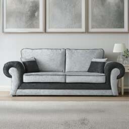 Rackhams Chelsea Crushed Velvet Full Back Sofa Suite - Mink - thumbnail 4