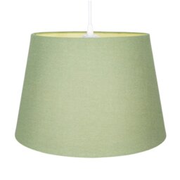 Rackhams Classic 10 Inch Olive Green Linen Fabric Drum Table/Pendant Lamp Shade 60w Max - thumbnail 2