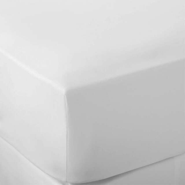 Rackhams White 200 Thread Count Egyptian Cotton 30cm Standard Fitted Sheets - Single - image 1