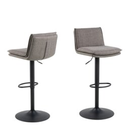Rackhams Flynn Swivel Bar Stool with Height Adjustable Function in Light Grey-Brown. - 1