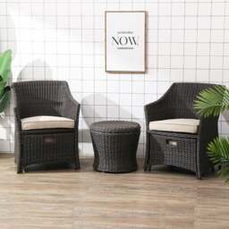 Rackhams Bosco Rattan Garden Armchair And Ottoman, Indoor/ Outdoor Furniture - Table - thumbnail 3