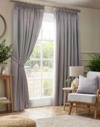 Rackhams Adi Lined Pencil Pleat Curtains - Silver - 117cm width x 229cm drop