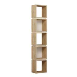 Rackhams Multi Modern Bookcase Display Unit Stylish Freestanding Storage Oak White 167cm Tall - Mocha, Anthracite Grey - thumbnail 2