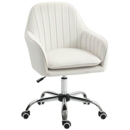 Rackhams Office Chair, Swivel Desk Chair w/ Adjustable Height, Cream White - Yes - Office chair - 57W x 58D x 84-97H cm - thumbnail 2