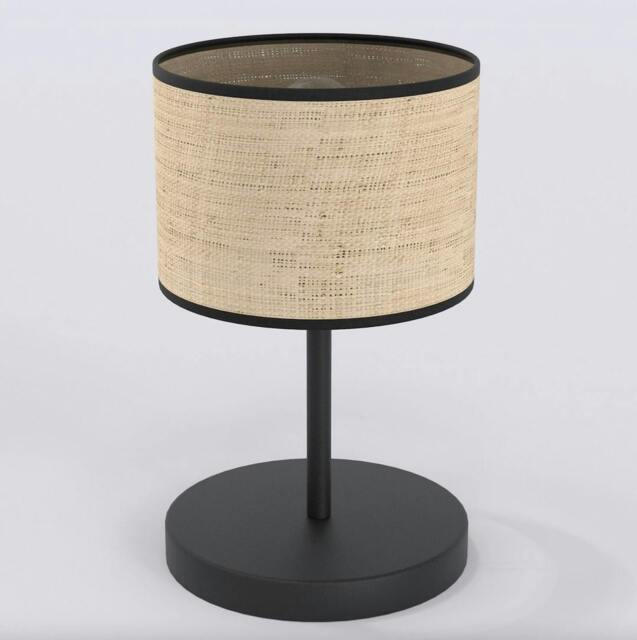 Rackhams ECO Table Lamp 1 x E27 Black / Rattan - image 1
