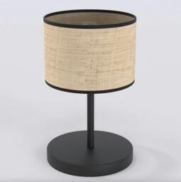 Rackhams ECO Table Lamp 1 x E27 Black / Rattan - thumbnail 1