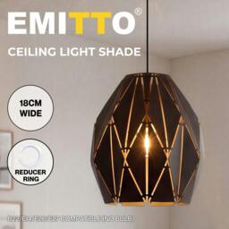 Rackhams Ceiling Light Shade Pendant Metal Lampshade Easy Fit Lightshade Geometric - thumbnail 2