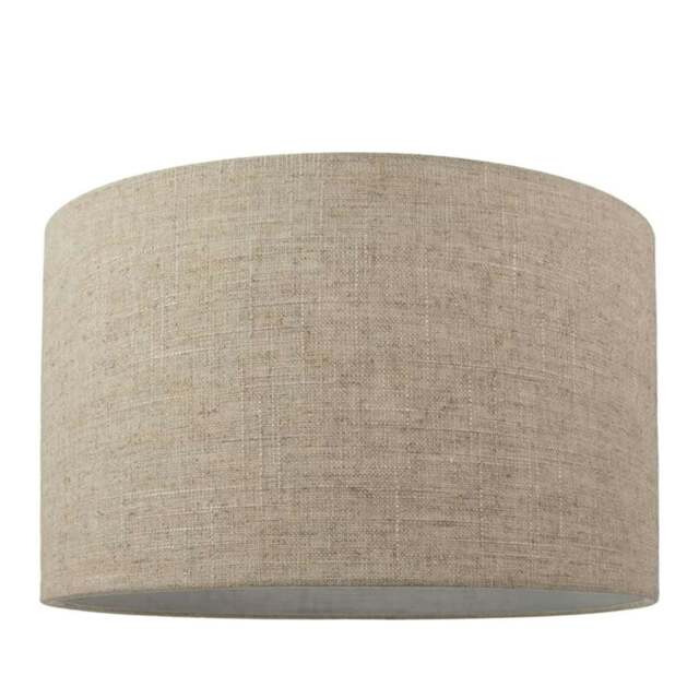 "Rackhams Contemporary and Classic Natural Dark Beige Oatmeal Linen Fabric 16"" Lamp Shade" - image 1