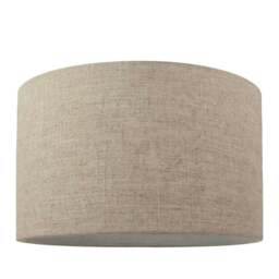 "Rackhams Contemporary and Classic Natural Dark Beige Oatmeal Linen Fabric 16"" Lamp Shade"
