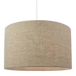 "Rackhams Contemporary and Classic Natural Dark Beige Oatmeal Linen Fabric 16"" Lamp Shade" - thumbnail 2