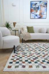 Rackhams Moodi Shaggy Multicolour Pulseway Rug - Ø 120 cm - thumbnail 3
