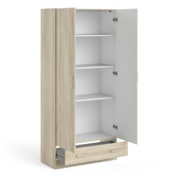 Rackhams Space Wardrobe with 2 Doors + 1 Drawer in Oak 1750 - Brown - Malemine - 1 - thumbnail 5