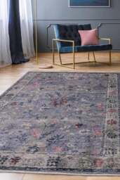 Rackhams Traditional Floral Rug – Grey Eleganc - 68X235 cm - thumbnail 5