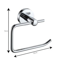 Rackhams Modernity Chrome Stainless Steel Wall Mounted Toilet Roll Holder - thumbnail 2