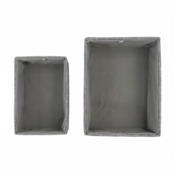 Rackhams Chroma Rectangular Lidded Fabric Storage Baskets for Home Organisation, Set of 2, Grey - thumbnail 6