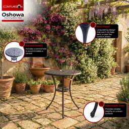 Rackhams OSHOWA Black Garden and Patio Cast Aluminium Bistro Table - thumbnail 4