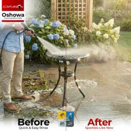 Rackhams OSHOWA Black Garden and Patio Cast Aluminium Bistro Table - thumbnail 6