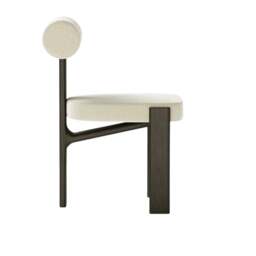 Rackhams Dolmen Cyrus Dining Chair: Luxury Oak Wood & Soft Fabric Comfort - thumbnail 3