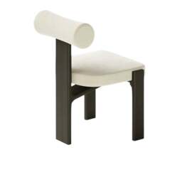 Rackhams Dolmen Cyrus Dining Chair: Luxury Oak Wood & Soft Fabric Comfort - thumbnail 2