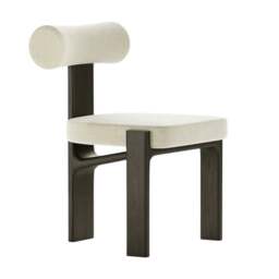 Rackhams Dolmen Cyrus Dining Chair: Luxury Oak Wood & Soft Fabric Comfort