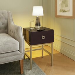 Rackhams Frank Olsen Lyra Lamp/side table - Midnight onyx Black - thumbnail 2