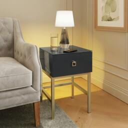 Rackhams Frank Olsen Lyra Lamp/side table - Midnight onyx Black - thumbnail 1