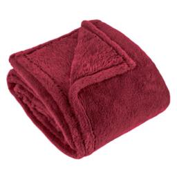 Rackhams Kallu Faux Fur Double Sided Throw - Berry - 150cm x 200cm - Berry - 100% Polyester