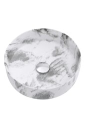 Rackhams Round Marble Vessel Bathroom Sink - Grey - thumbnail 5
