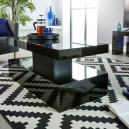 Rackhams Coffee Table Gloss Tiffany with LED RGB Remote Control Light - White - Wood - 50cm(d)39cm(h)100cm(w) - thumbnail 4