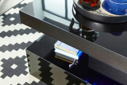 Rackhams Coffee Table Gloss Tiffany with LED RGB Remote Control Light - White - Wood - 50cm(d)39cm(h)100cm(w) - thumbnail 5